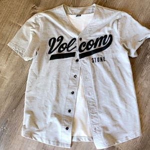Volcom cotton jersey button up, men’s size M